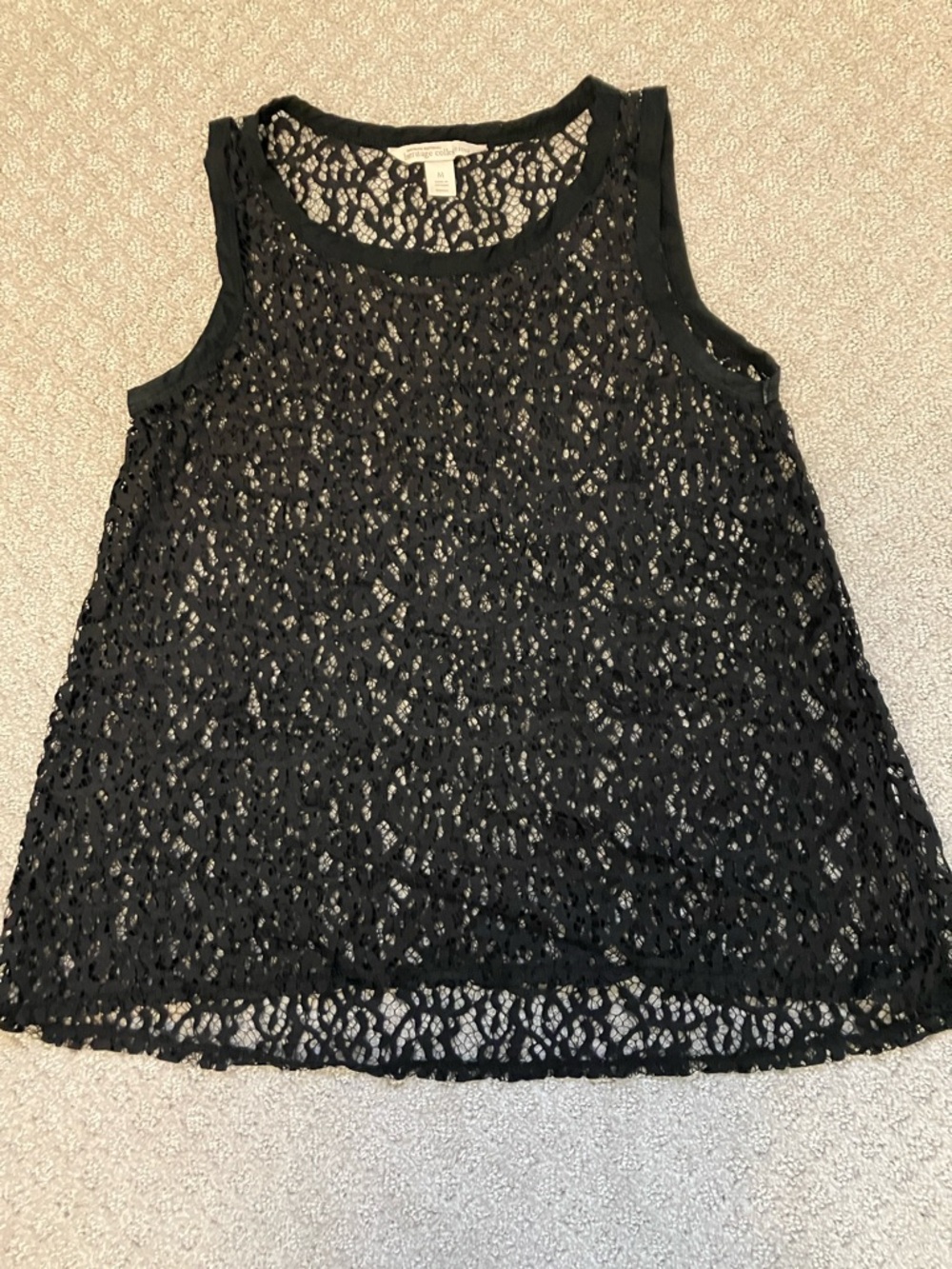 Banana Republic Black Crochet Lace Tank Top